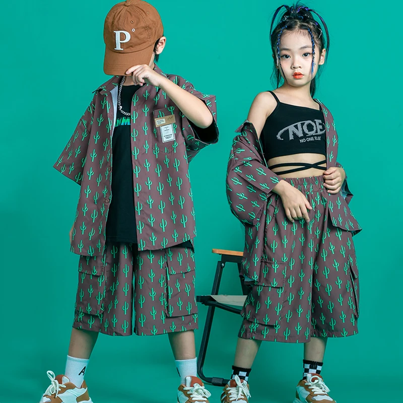 

Children'S Hip-Hop Dance Costumes Jazz Drum Performance Stage Costumes Loose Kpop Outfits For Girls Boys Festival Wear DQS10025