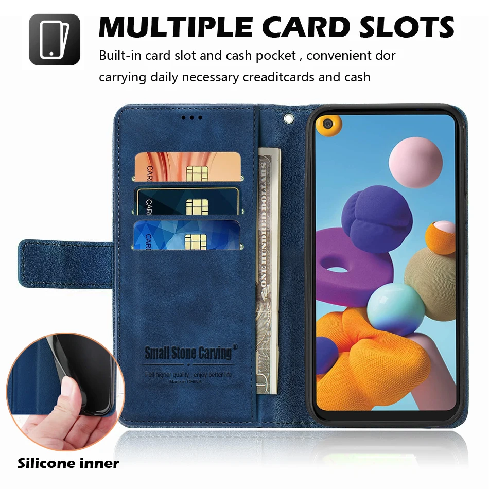 Magnetic Wallet Leather Flip Case - Premium Card Holder Cover