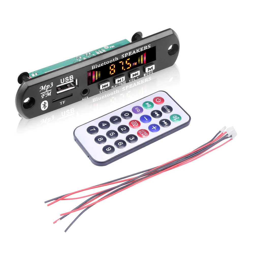 DC 5V 6W Amplifier DIY MP3 Decoder Board Bluetooth 5.0 Car MP3 Player USB Recording Module FM AUX Radio for Speaker Handsfree
