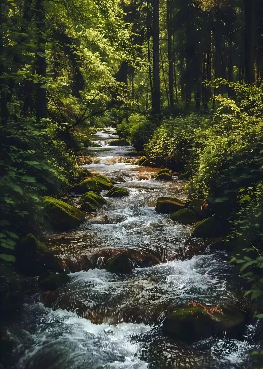 Natural Scenery Landscape Canvas Art: Sea, Mountains, and Rivers Poster