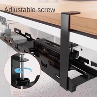 Support de rangement télescopique sous Table, plateau de gestion de câbles en métal, organisateur de fils de bureau à domicile, accessoires de rangement sans poinçonnage 4