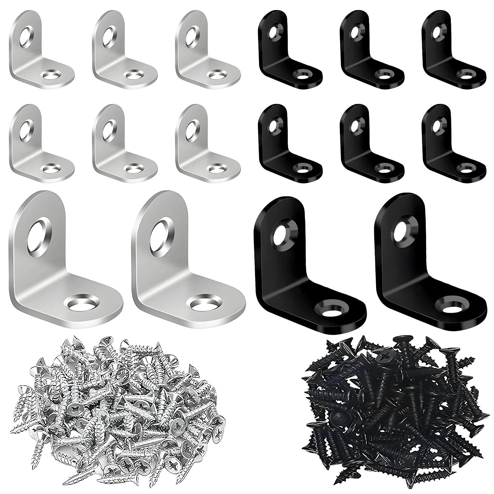 L brackets for shelves corner brackets for wood angle bracket Stainless steel With screws Bracket set 10/20/40pcs angle bracket