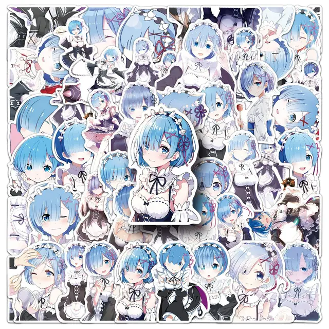 10/30/51PCS Re:Life in a different world from zero Stickers Rem Cartoon Sticker Laptop Phone Guitar Car Bike Skateboard Decals 1
