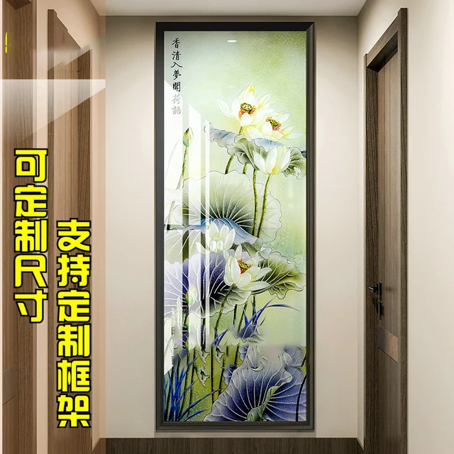 Egyedi Amerikai Stílusú Edzett, Faragott Színes Művészeti Üveg Folyosó Bejárat Tornác Háttér Fal Dekoratív - Image 3