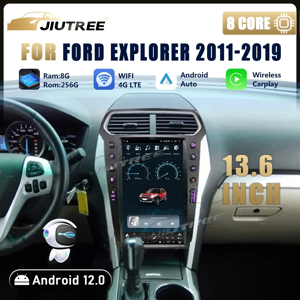 

13.6Inch 8+256GB Android 12 For Ford Explorer 2011 2012-2019 Car Radio Stereo Audio Carplay Multimedia Player GPS Navi Headunit