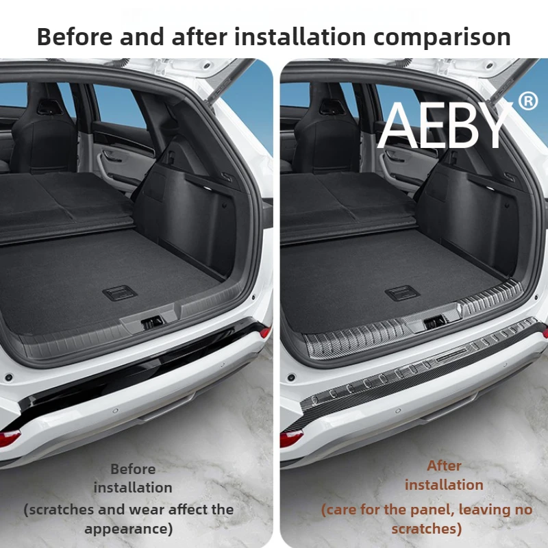 AEBY BYD Seal U DM-i 2020-2025 도어 실 가드 후면 범퍼 보호대, 카본 패턴 긁힘 방지, 쉬운 설치