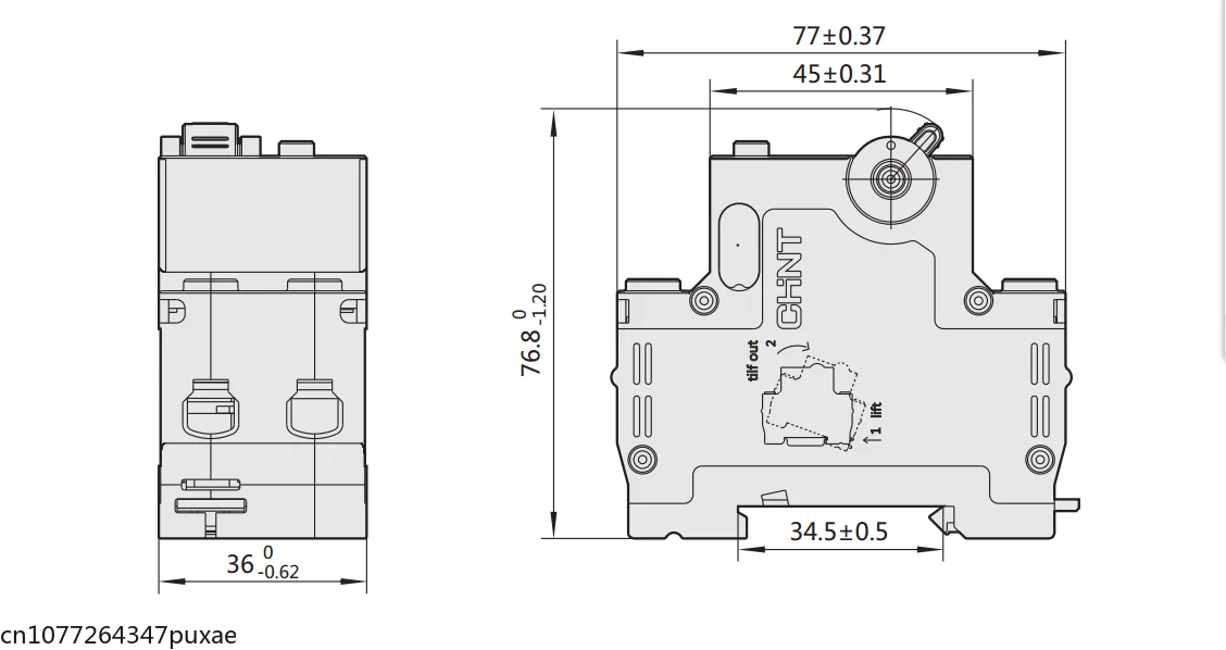 CHINT NXBLE-63Y 6A 10A 16A 32A 63A 10MA 0.01A RCBO 1P+N 230V Residual current Circuit breaker over current Leakage protection