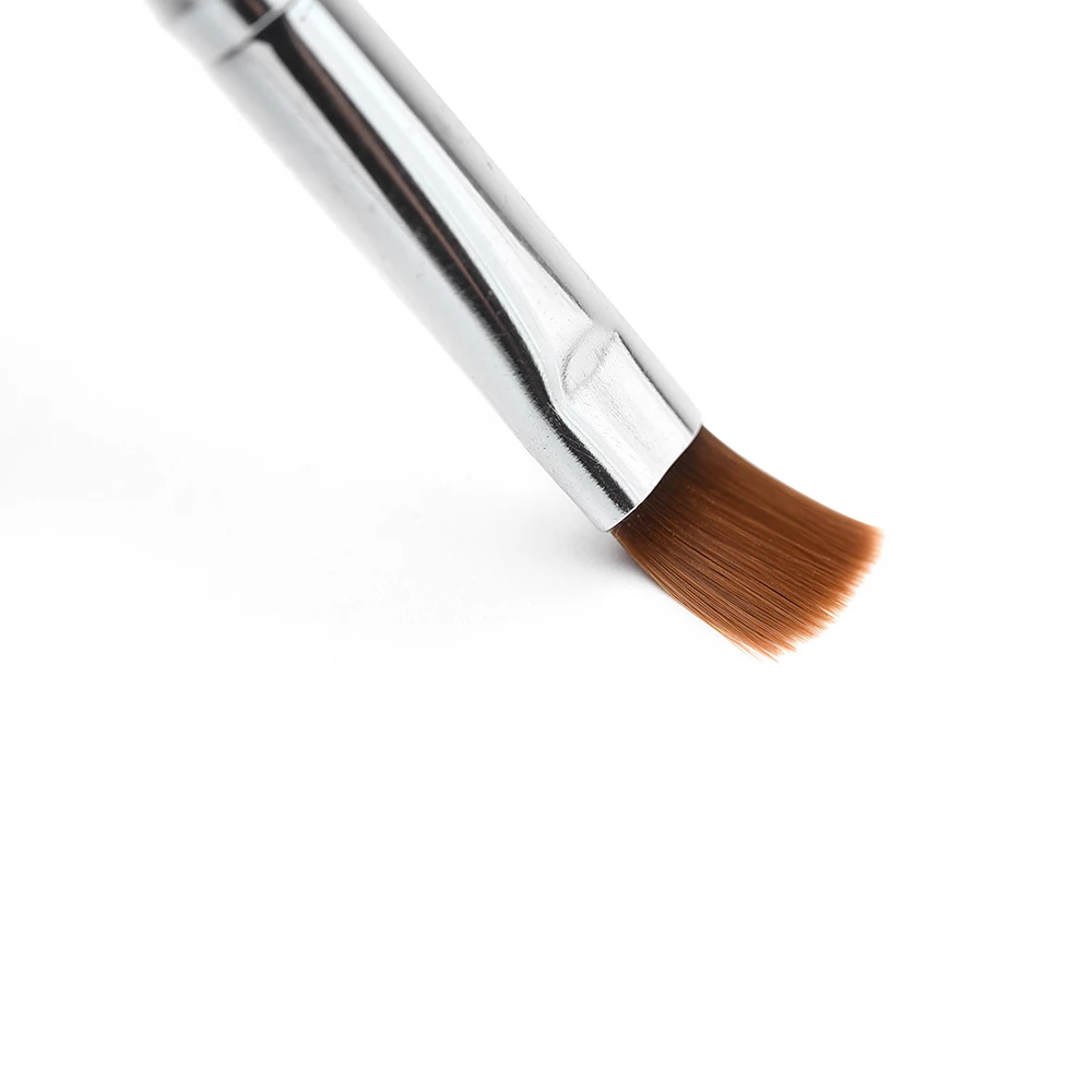 Nail Art Brush Flat Tilted Manicure Brush Nylon Hair Wooden Handle Drawing Brush for Nails Paint Gel Brush Pen Extension Design 5
