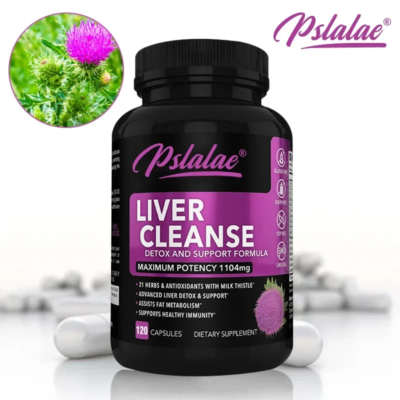 Liver Cleanse Detox Capsules-Health Restoration with Thistle, Turmeric-Nursing Formula & Milk Thistle Dandelion Supplement