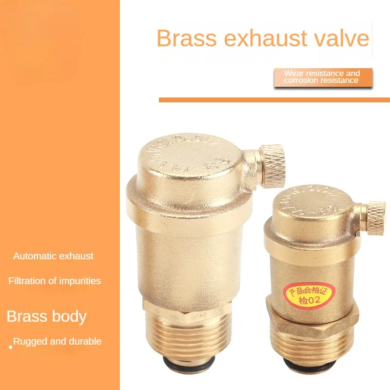 Brass Automatic Exhaust Valve DN15 -20- 25 Tap Water Heating Valve Vertical Floor Heating Vent