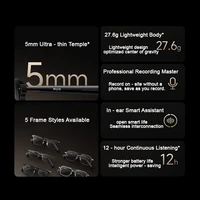 MIJIA Smart Audio Glasses 2，Bluetooth 5.4 Headset，Real - Time Recording，Detachable，1h Flash Charge，Long Standby，27.6g - Image 3