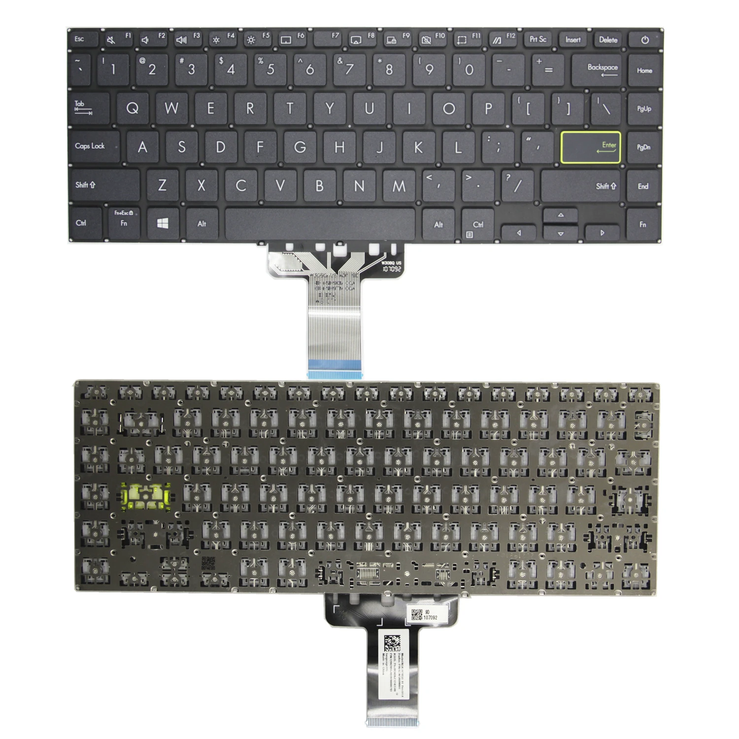Touche Clavier De Rechange AS292 - Pour Asus Vivobook S433, X421, M433 - Vérifiez Fixation