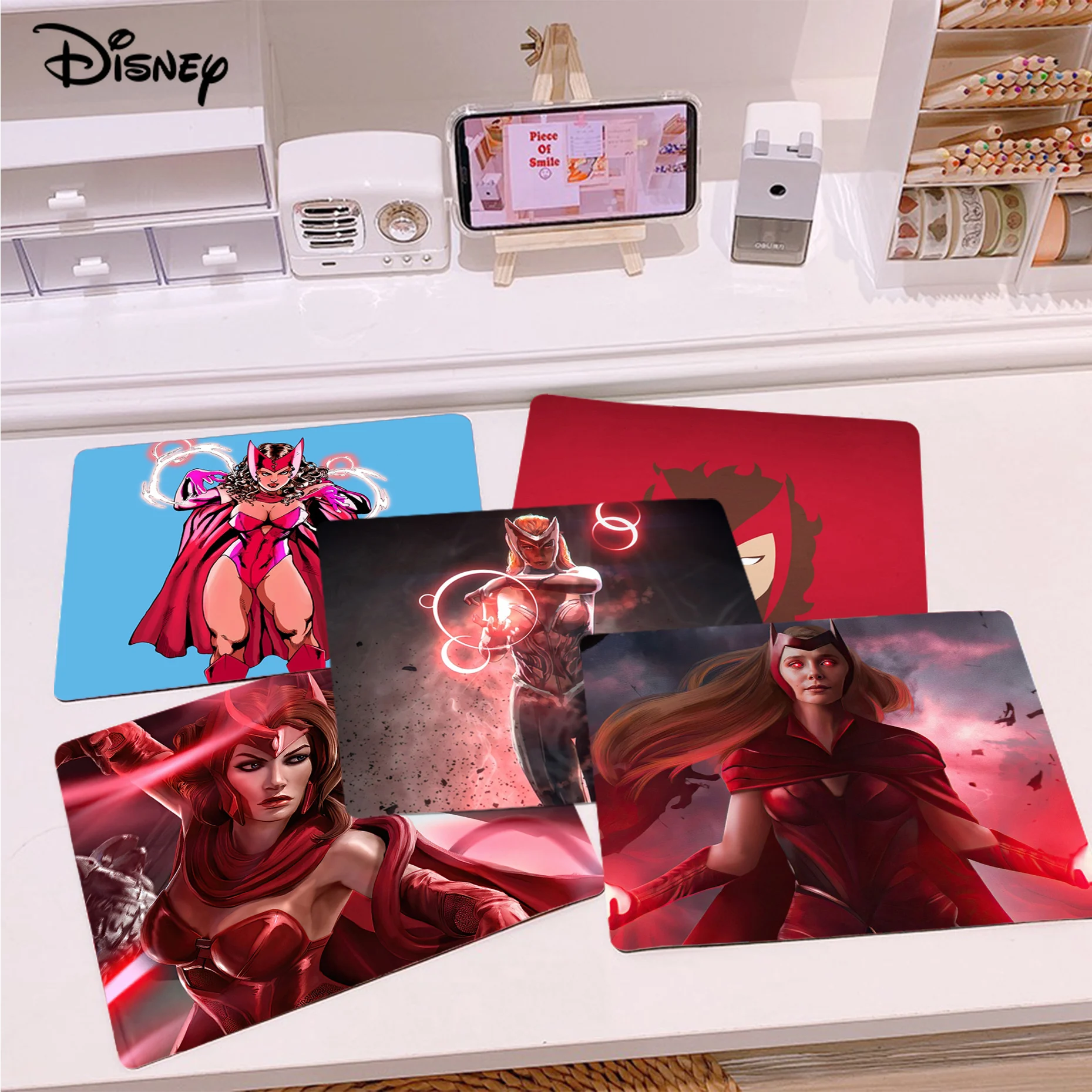 

Disney Scarlet Witch Mousepad Small Cartoon Anime Gaming Mouse Pad Keyboard Mouse Mats Smooth Company For PC Gamer Mousemat