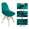 Soft Black Velvet Chair Cover Swan Dining Room Chair Cover Solid Color Home Suitable Seat Covers Slipcovers 3