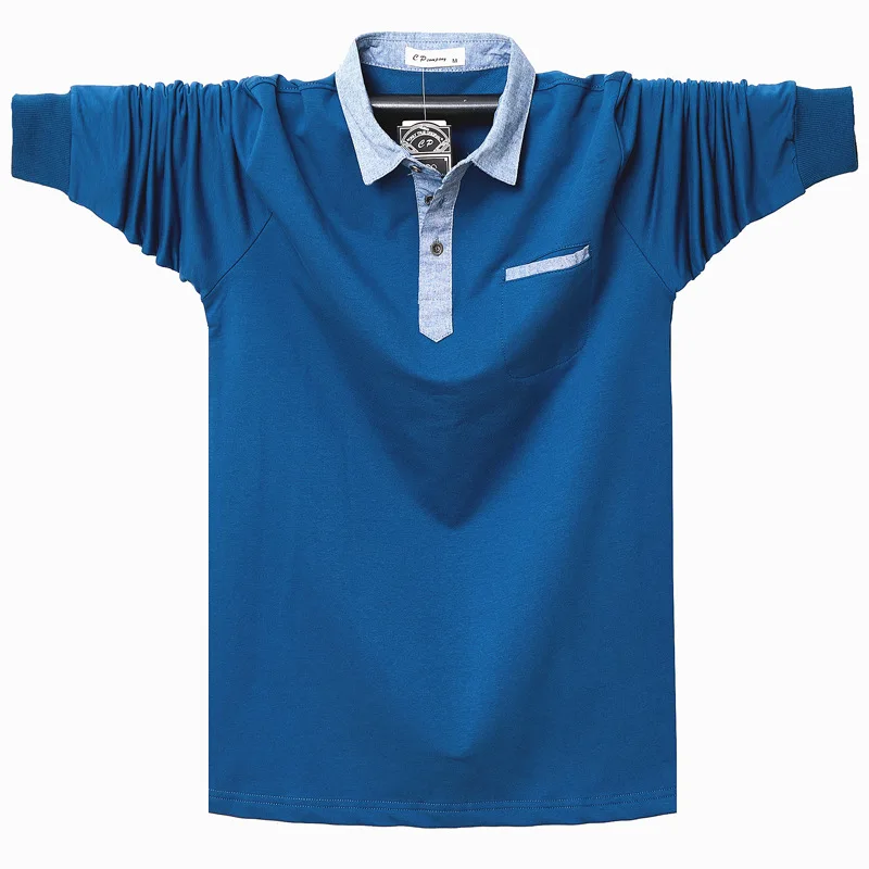 

Spring and Autumn New Arrivals Oversized Men's Polo Shirts Men Business Casual Loose Long Sleeve Polos Brand Clothing 5XL