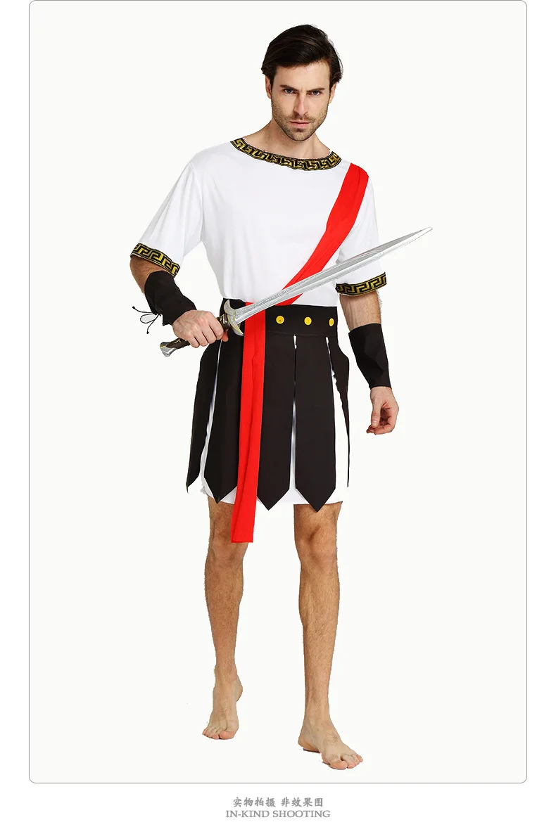 

Adult Ancient Roman Greece Greek Warrior Soldier Gladiator Costume Great Caesar Costumes for Men Halloween Fancy Dress