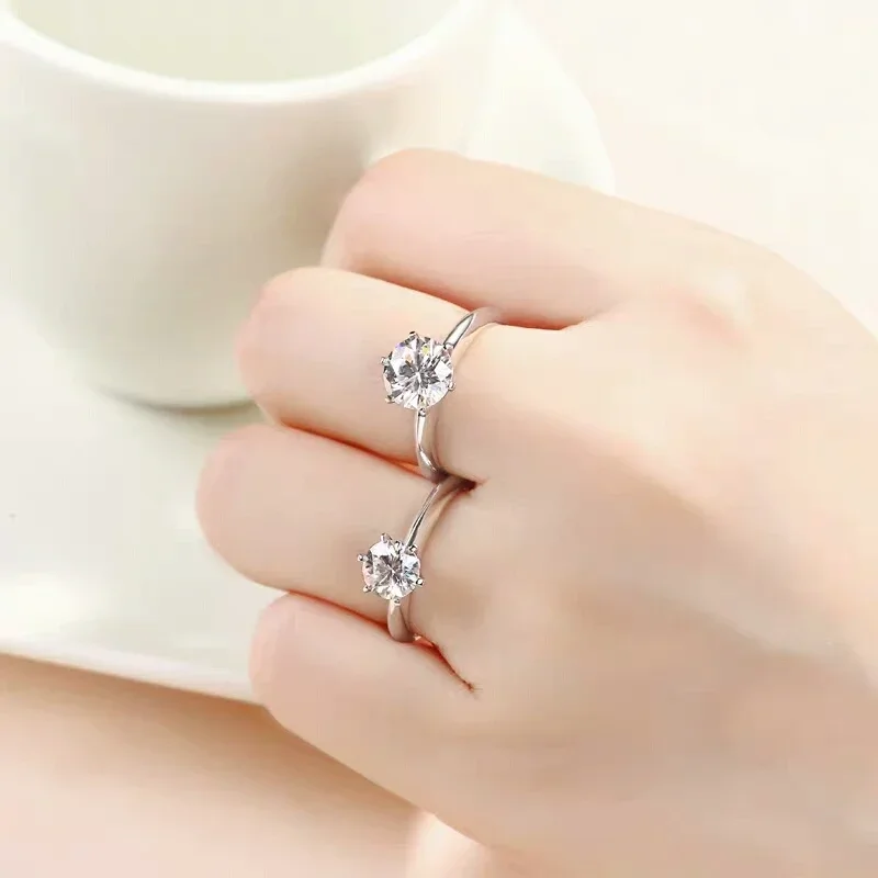 Smyoue GRA Certified 1-5CT Moissanite Ring VVS1 Lab Diamond Solitaire Ring for Women Engagement Promise Wedding Band Jewelry 6
