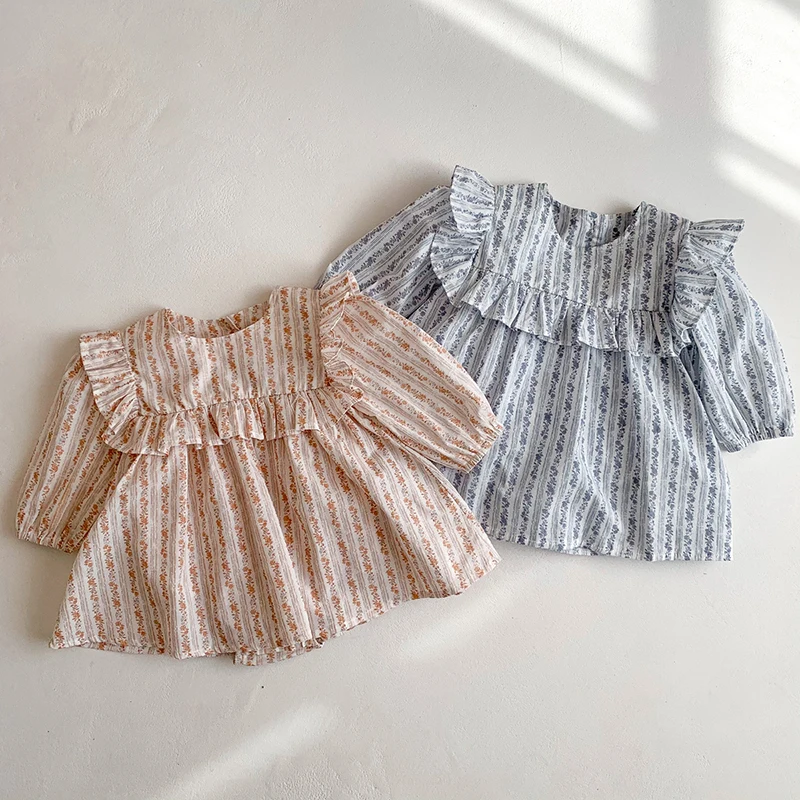 

Spring Autumn Newborn Baby Girls Bodysuits Long Sleeved Cotton Printing Infant Baby Girls Jumpsuit Baby Girl Clothing