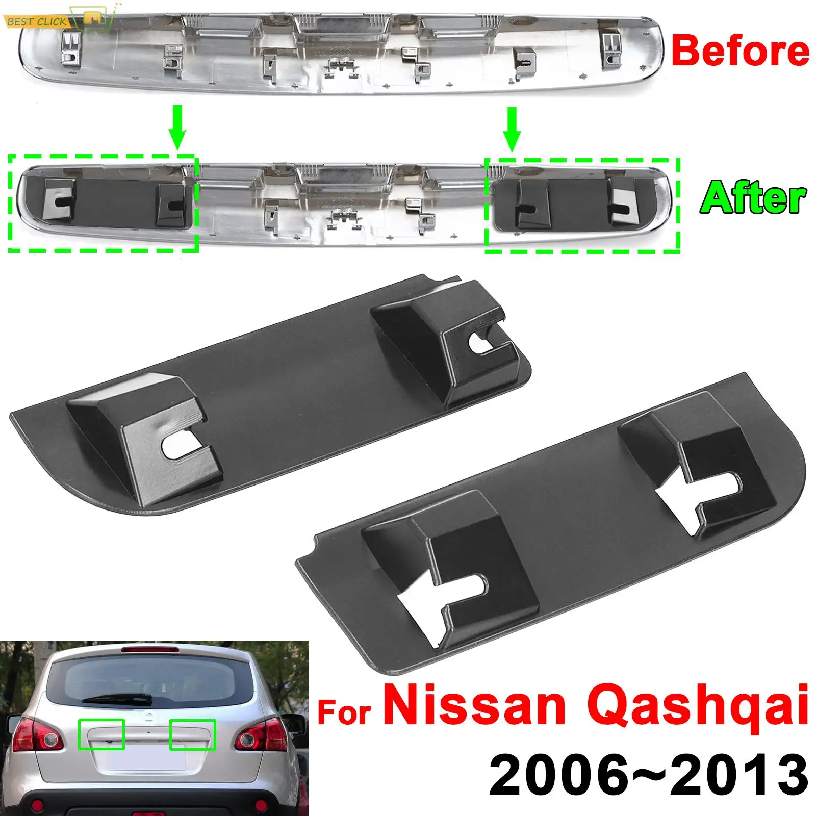For Nissan Qashqai +2 Tailgate Boot Handle Repair Snapped Clip Kit