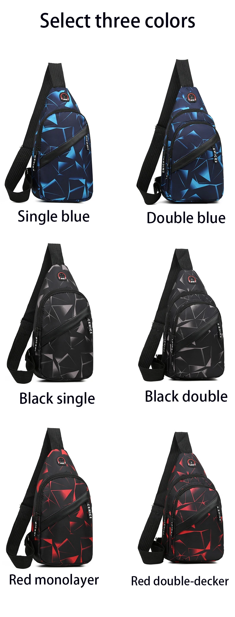 Shoulder Crossbody Bag For Men Short Travel Messenger Chest Bag Light Outdoor Sport Recreation Lovers Single Shoulder Bag