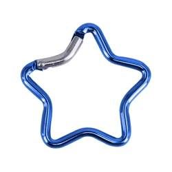 Enhanced Locking Carabiner with Spring Snap Hook - Durable Aluminum Alloy Keychain Clip (Blue)