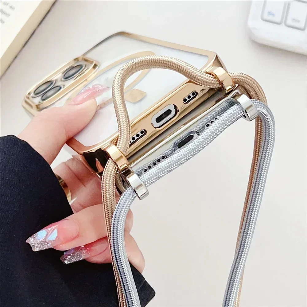 Versatile Clear Phone Case with Magnetic Necklace Cord and Lanyard