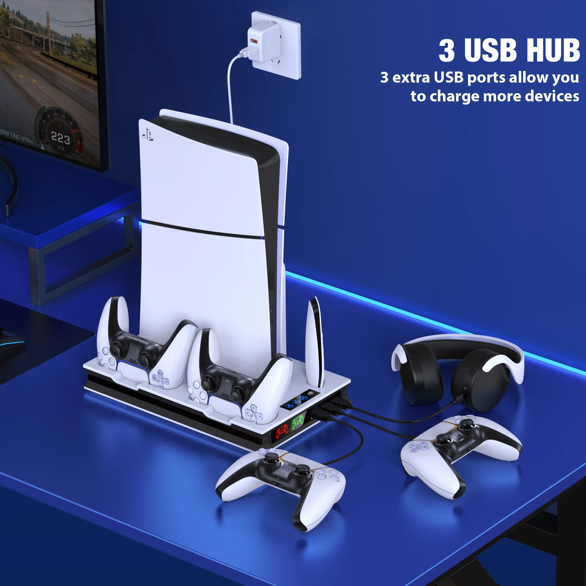 Station De Charge Type-C Pour Sony PlayStation Portal (PS5) – Neuf – Noir