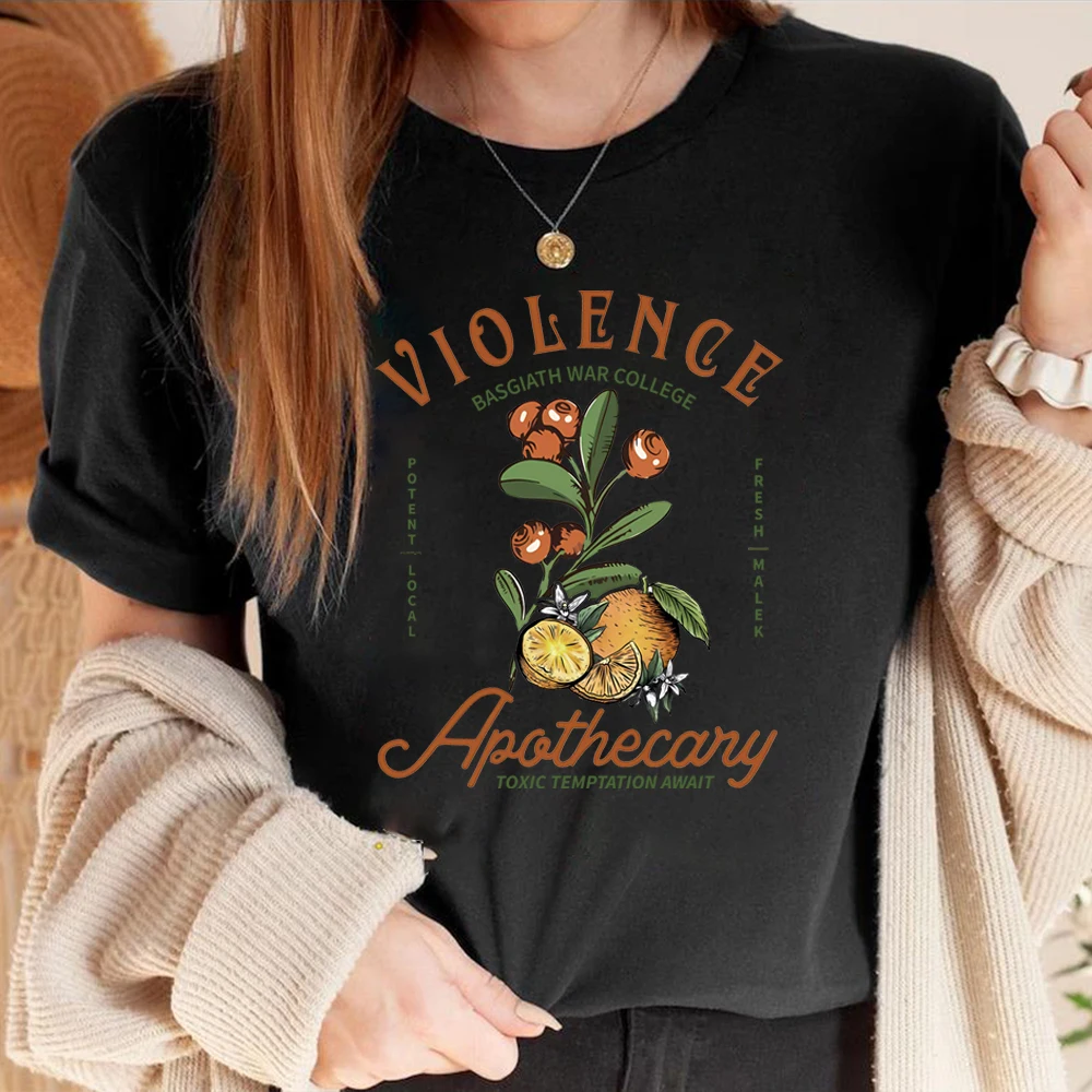 Violet Sorrengail Apothecary T-shirt Basgiath War College Shirt Fourth Wing Graphic T Shirts Bookish Tees Gift for Book Lover 2