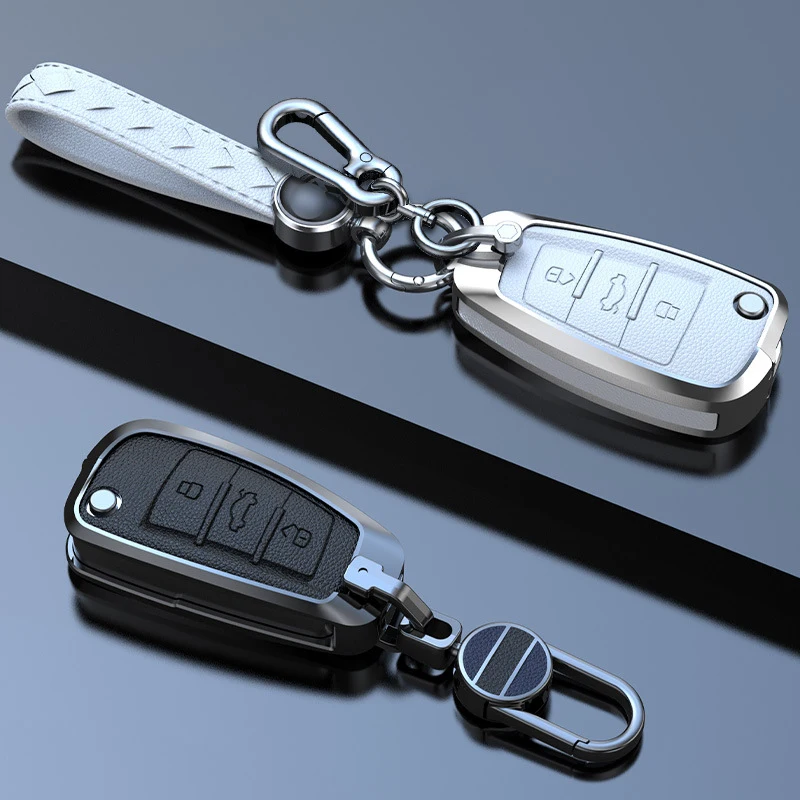 

Fashion Zinc Alloy leather Car Remote Key Case Cover For Audi A3 8L 8P A4 B6 B7 B8 C6 4F RS3 Q3 Q7 TT 8L 8V S3 C5 C6