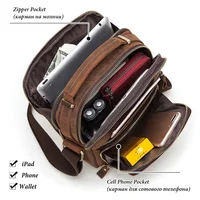 HUMERPAUL sac à bandoulière en cuir véritable pour hommes sacs croisés Vintage grande capacité mâle messager sac fourre-tout voyage Bolso Hombres 3