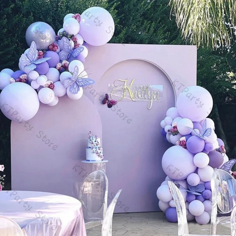 Guirnalda de globos de color morado mate y lila, decoración de boda, arco  de fiesta, Baby Shower, accesorios de globos| | - AliExpress