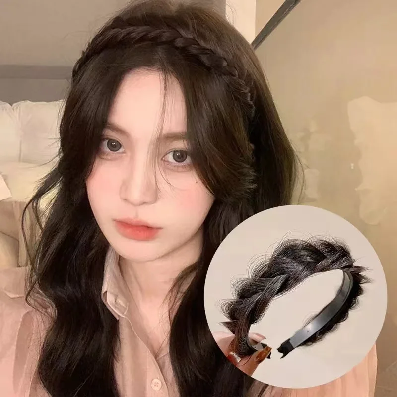 

Женский Плетеный парик, ободок, головной убор ручной работы, оплетка из сетчатой ткани, цвет красный, 2022