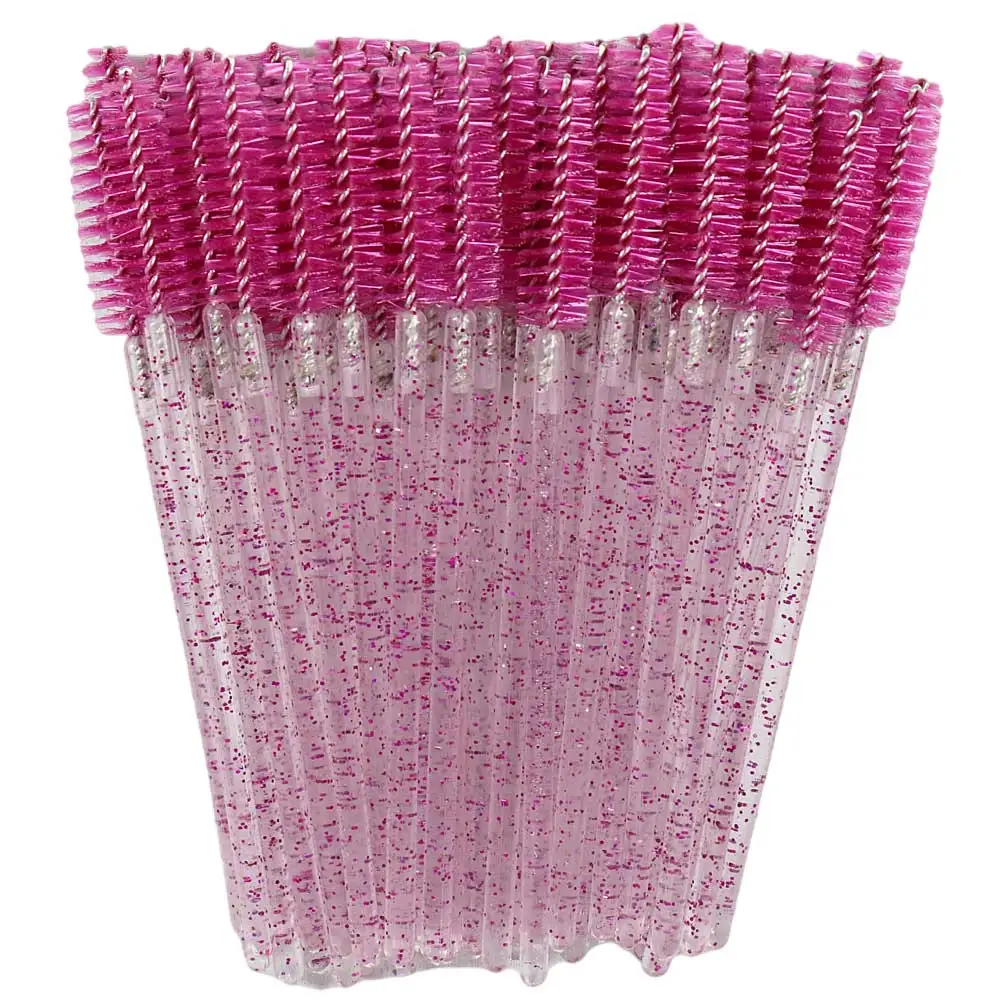 50-Pack Disposable Crystal Eyelash Brush and Comb Set - Professional Makeup Beauty Tool
