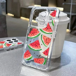Custodia per telefono design estivo con frutta chiara, con accenti di ciliegia e anguria