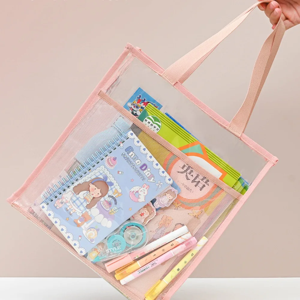 PVC 파우치 가방, 다기능 투명 파일 가방, 대용량 두꺼운 문서 가방, 학교 사무용품, 신제품