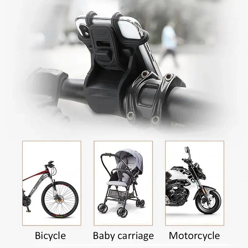 Universal Bicycle Mobile Phone Holder Rotating Silicone Bicycle Phone Holder Motorcycle Handlebar Holder For 4.0-6.5 Inch Phone
