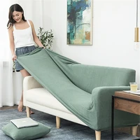 Solid Color All Season Universal Sofa Cover, Nordic Fashion Knitted Elastic All Inclusive Sofa Cover, Dustproof Sofa Pad 1