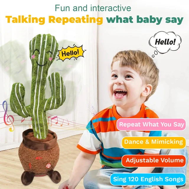 Dancer Cactus With Sound In Spanish Captus Dancer For Babies USB Dancing Cactus  Parlant Toy Russian - AliExpress