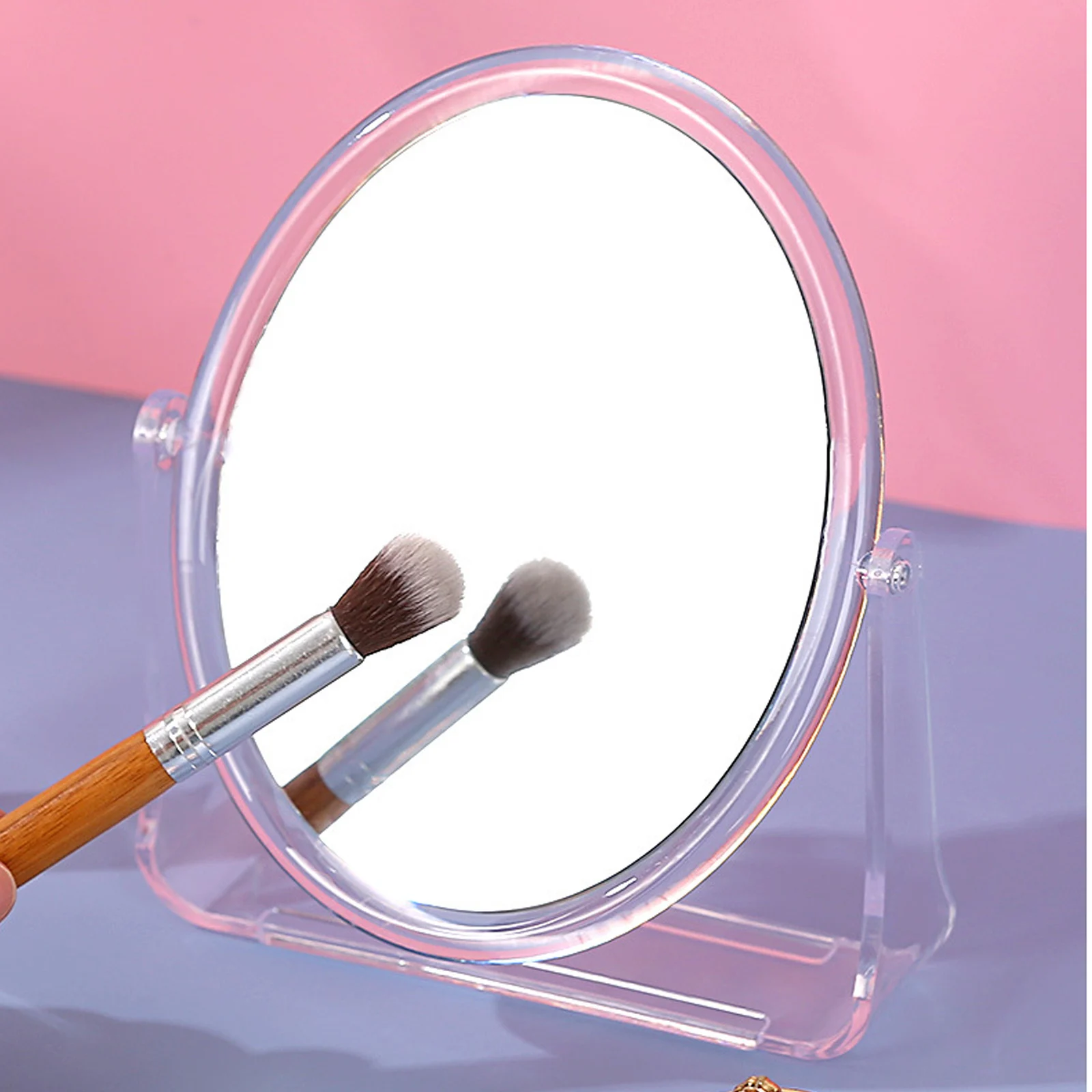 Double Sided Makeup Vanity Mirror Stand 360&deg; Swivel Clear Beauty Make Up Mirror Cosmetic Table Desk Mirror Bedroom