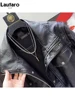 Lautaro Autumn Winter Cool Oversized Black Thickened Warm Pu Leather Jacket Men Stand Collar Zip Up Luxury Designer Clothes 2023 3