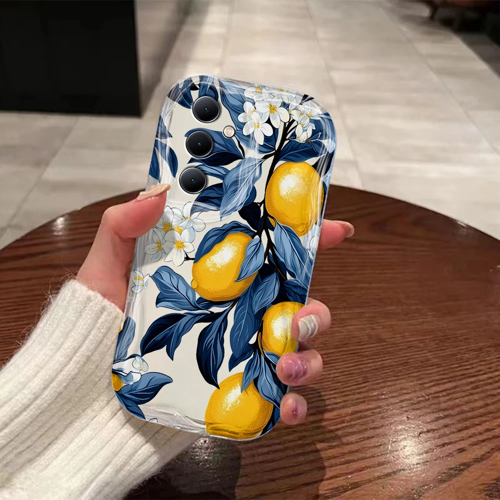 Luxury Summer Fruit & Lemon Blossom Phone Case - 3D Wave Soft TPU Back Cover