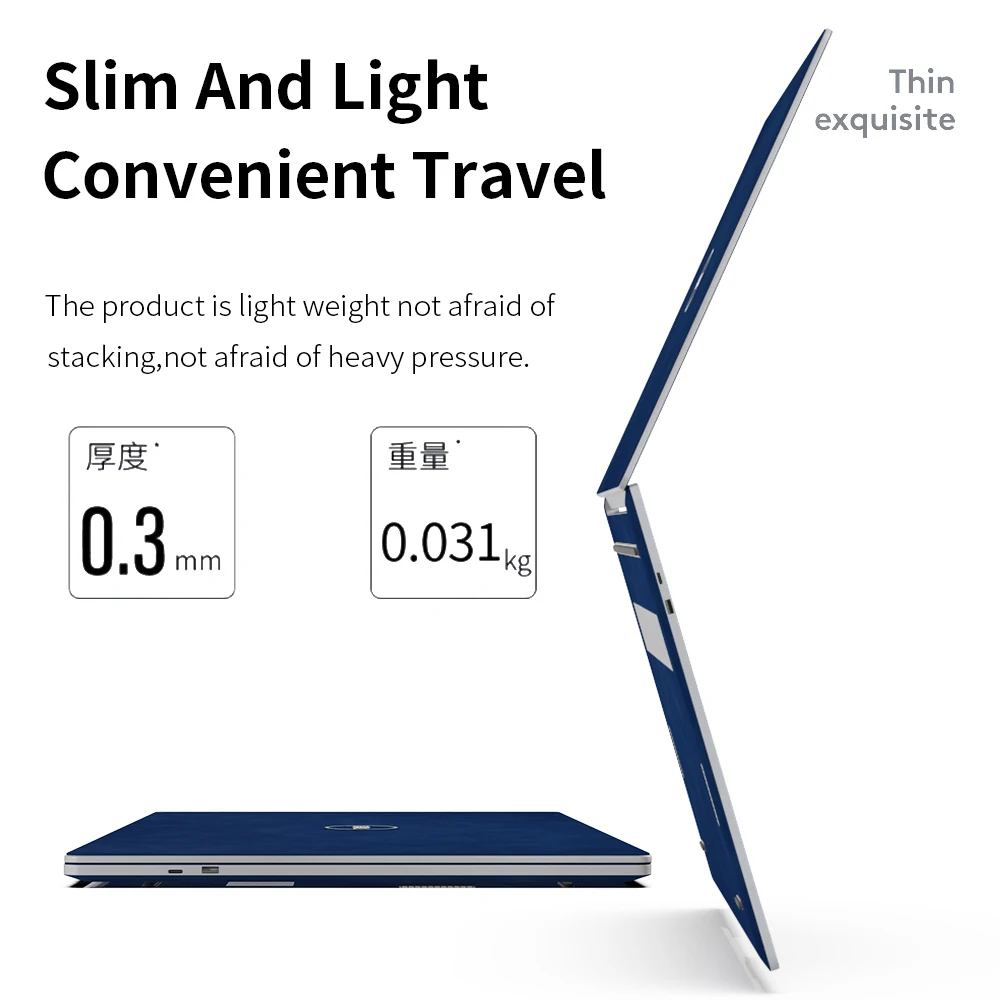 Elegant Leather Full Body Laptop Case with Stylish Sticker Cover