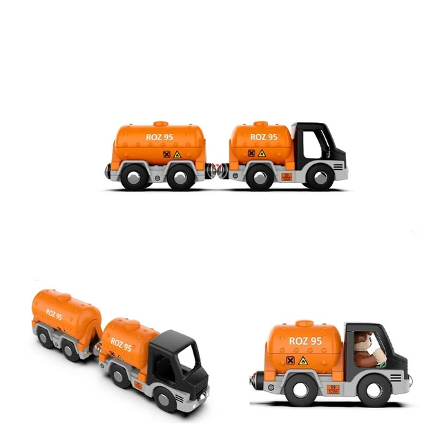 New Slide Train Set Police Car Train for Boys Girls Compatible with Wooden Train Track Racing Track Toys Gift For Kids 6