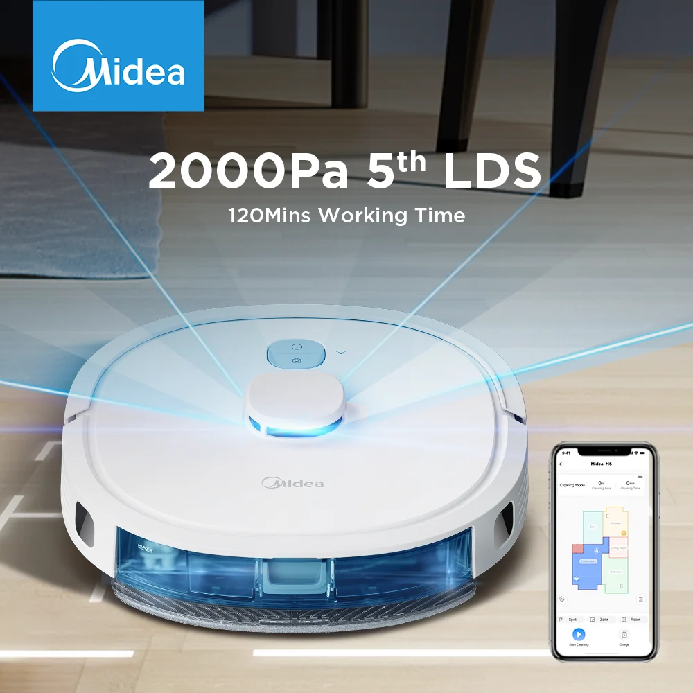 Midea M6 Robot Vacuum Cleaner Wet and Dry 2000Pa APP Smart Vacuum