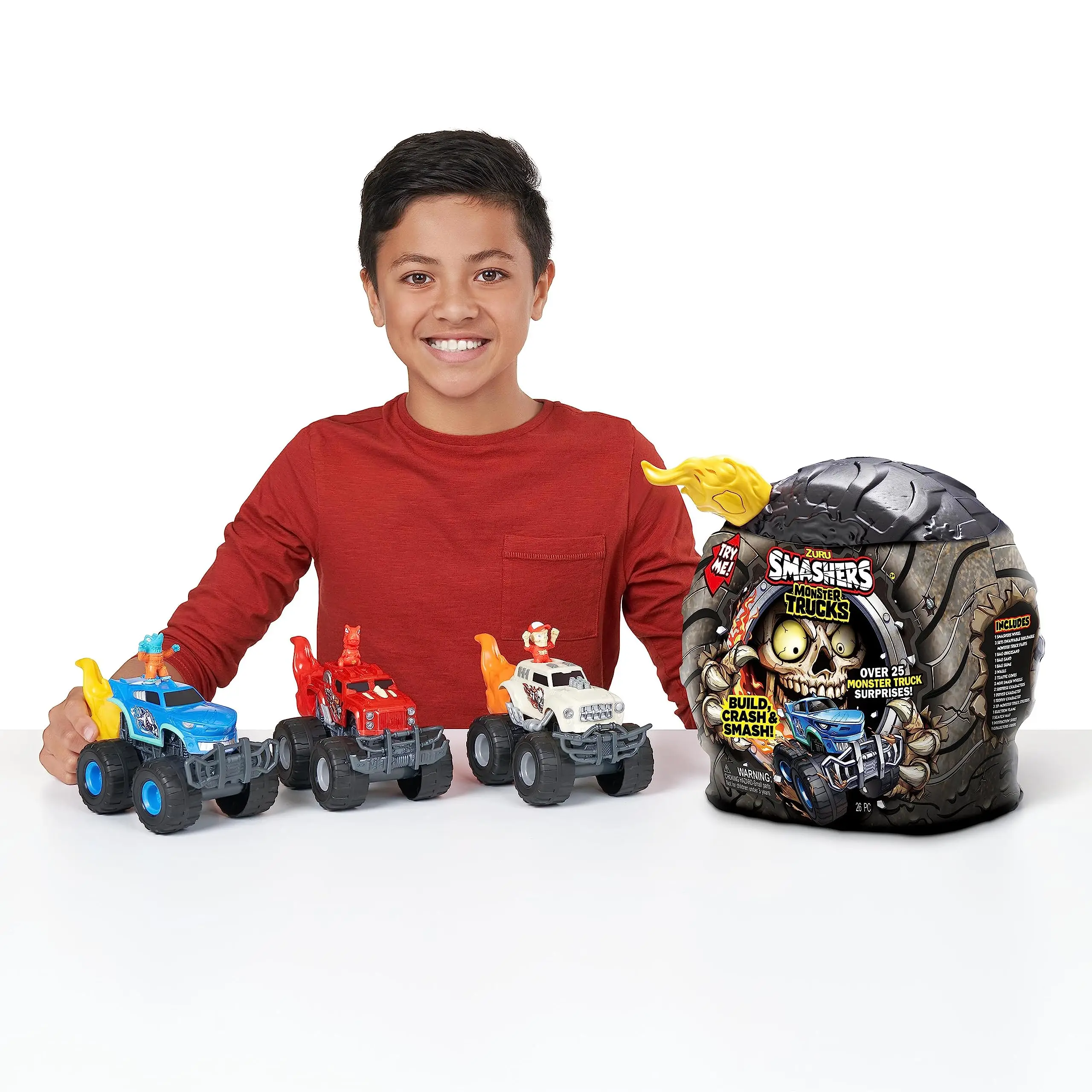 ミニカー ZURU SMASHERS MONSTER TRUCKS Amazon.com: Smashers Monster Truck Surprise (Skull Truck) by