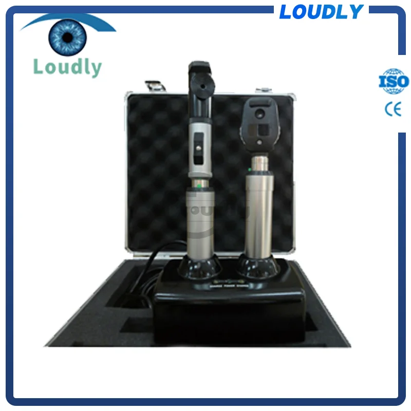 Juego de oftalmoscopio y retinoscopio, recargable, óptico, alta marca