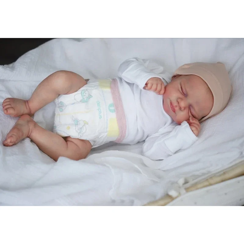 

47cm Reborn Baby Already Painted Finished Bebe Doll Pascale Same As Picture Lifelike Soft Touch 3D Skin Visible Veins Art Doll