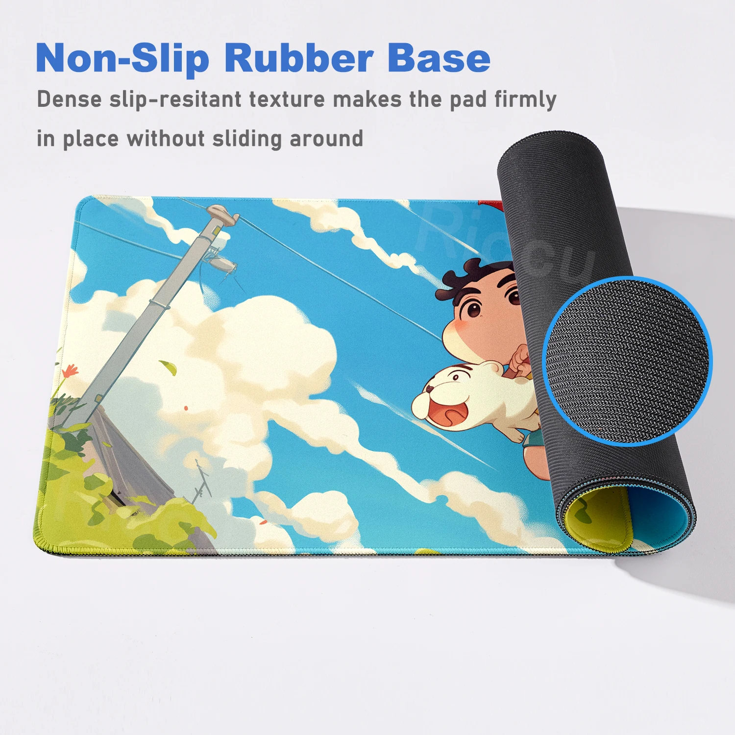 Tappetini per Mouse XXL con Motivo Anime C-Crayon Shin-chan, Tappetini Kawaii in Gomma per Gaming, Tappetini da Scrivania per Computer Portatile e Tastiera - immagine 5