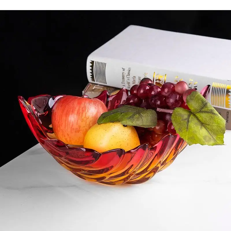 

Glass Fruit Plates Exquisite Snacks Candy Tray Creative Home Kitchen Tableware Fruit Holder Snack Dessert Plate Serving Platter