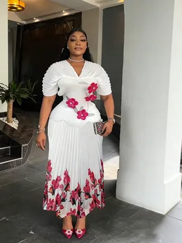 EGRM Pleated Dresses For Women 2026 Wedding Party Prom Gown Plus Size Short Sleeve Tops And Skirt 2 Piece Set Clothing 8G1037 1